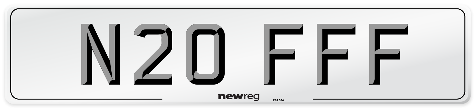 N20 FFF Number Plate from New Reg